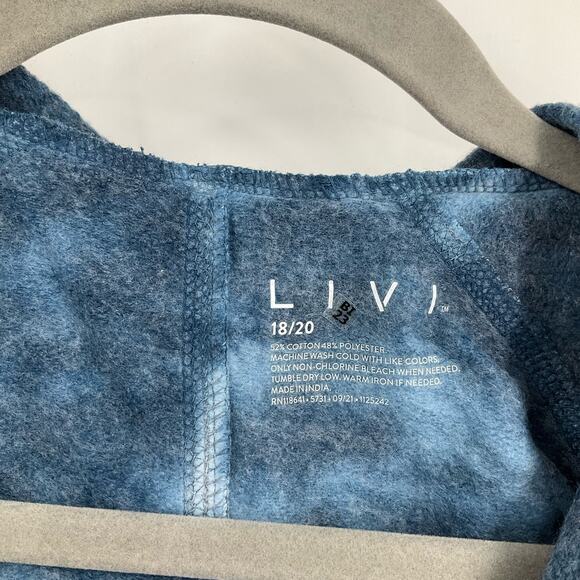 Livi Lane Bryant Hoodie Sweatshirt Tie Dye Blue Size 18/20 NWT - Picture 4 of 6